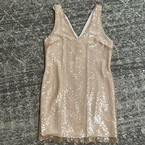 NWT Champagne, color, sequence dress